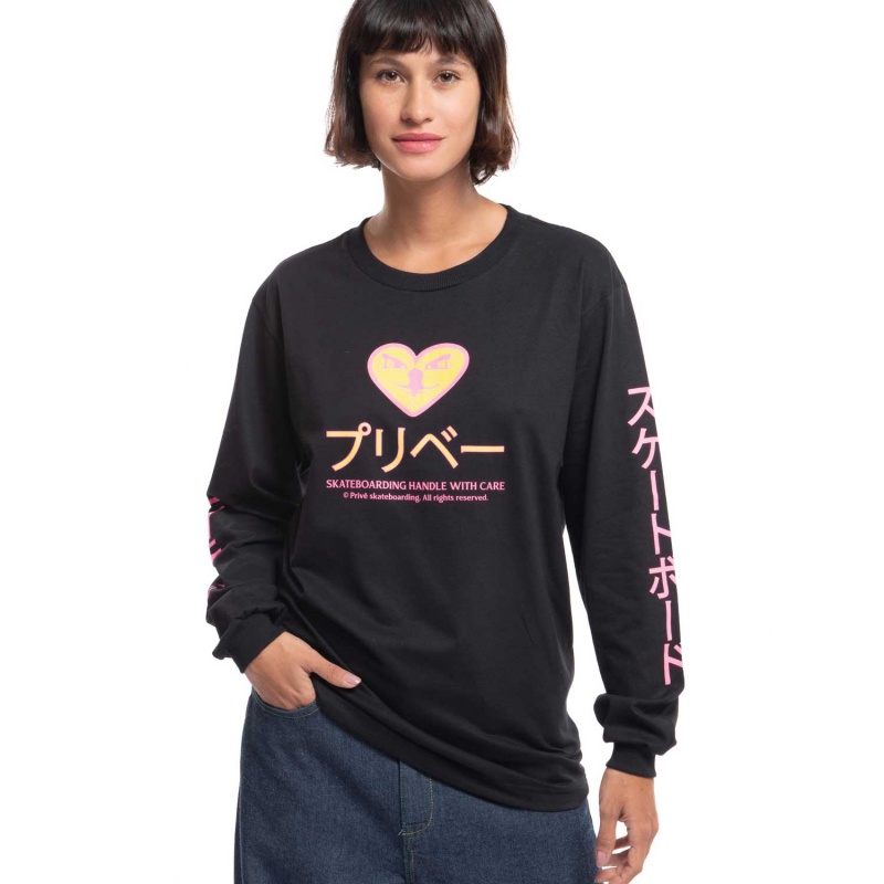 Camiseta Manga Longa Prive Tokyo Preto