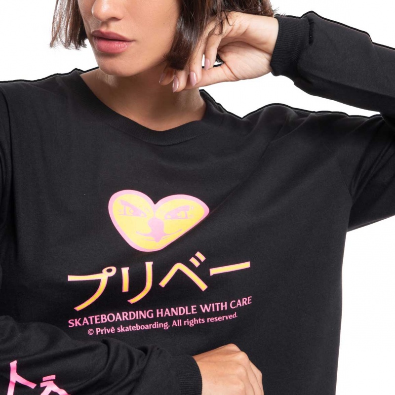 Camiseta Manga Longa Prive Tokyo Preto