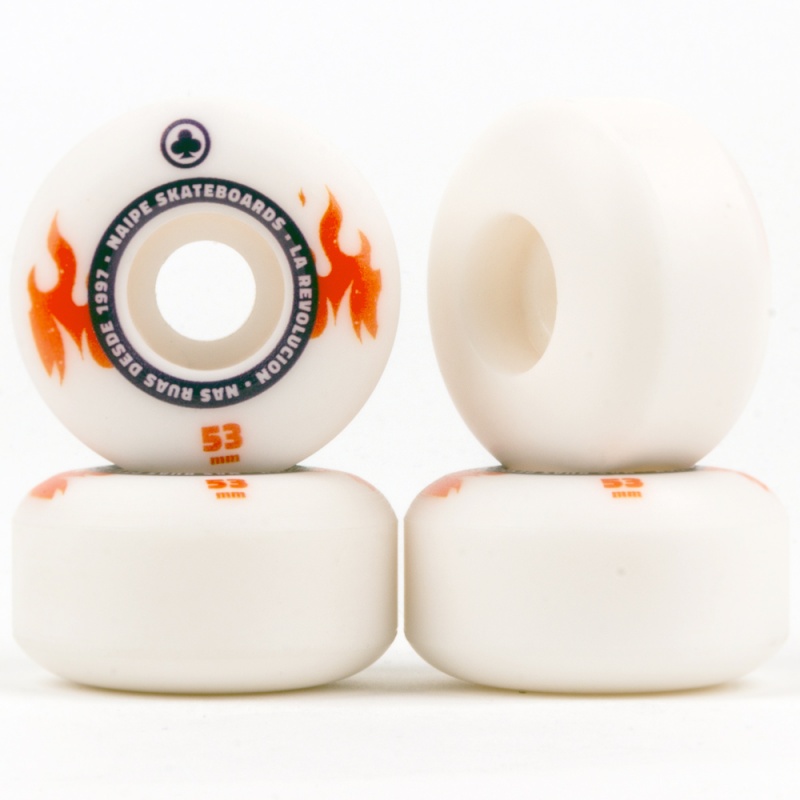 Roda Naipe 53mm 101A Slim Fogo Branco/Laranja