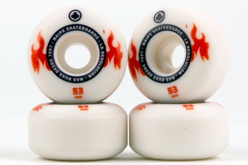 Roda Naipe 53mm 101A Slim Fogo Branco/Laranja