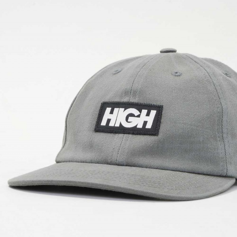 Bon High Bleached 6 Panel Logo Cinza