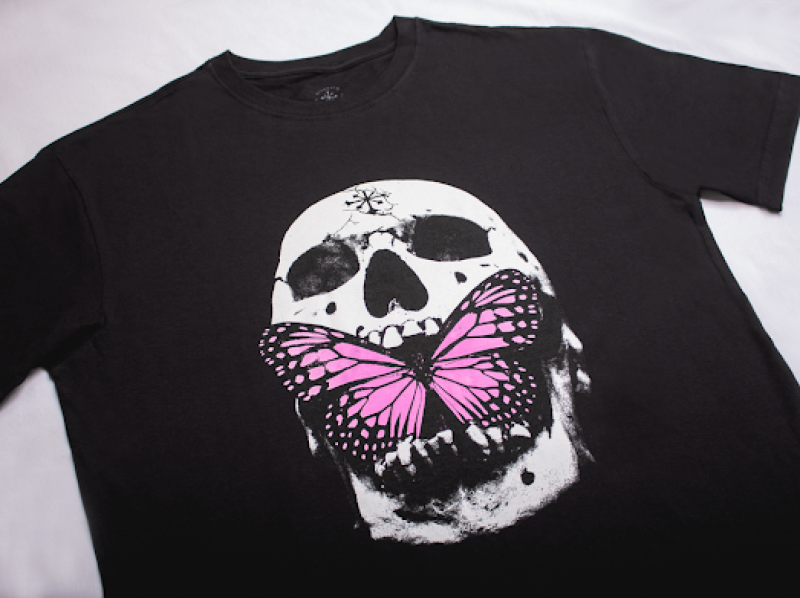 Camiseta Disorder Butterfly Skull Preto