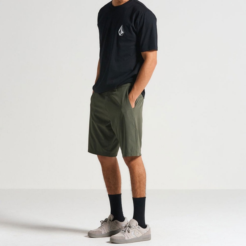 Bermuda Volcom Hibrida Frickin Cross Shred Verde