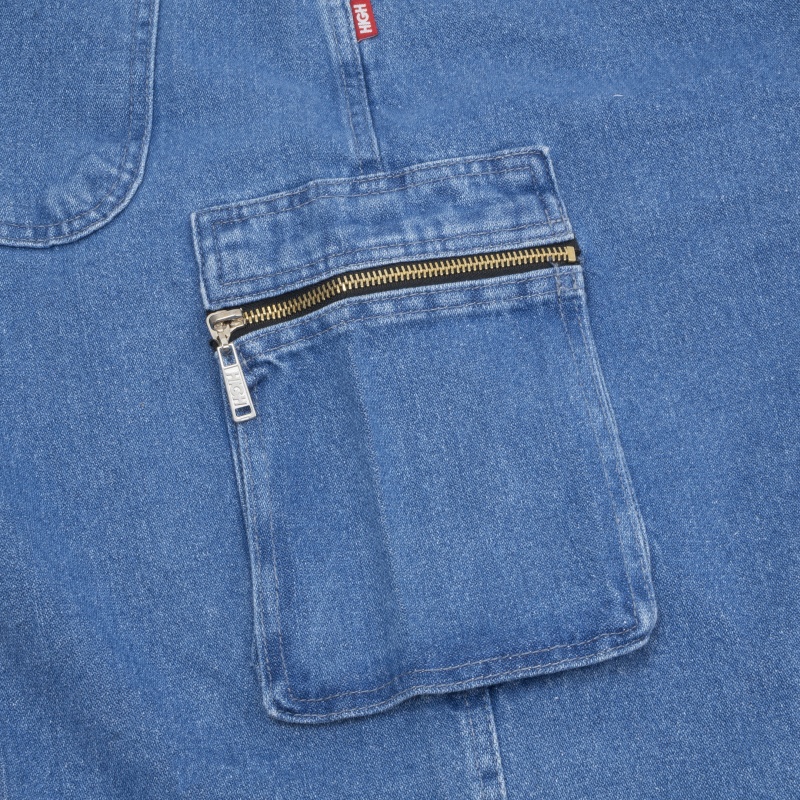 Bermuda High Cargo Jeans Azul