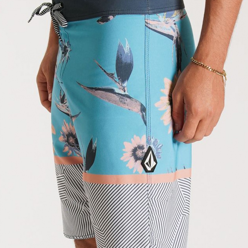 Bermuda Volcom Solar Flower Azul Claro