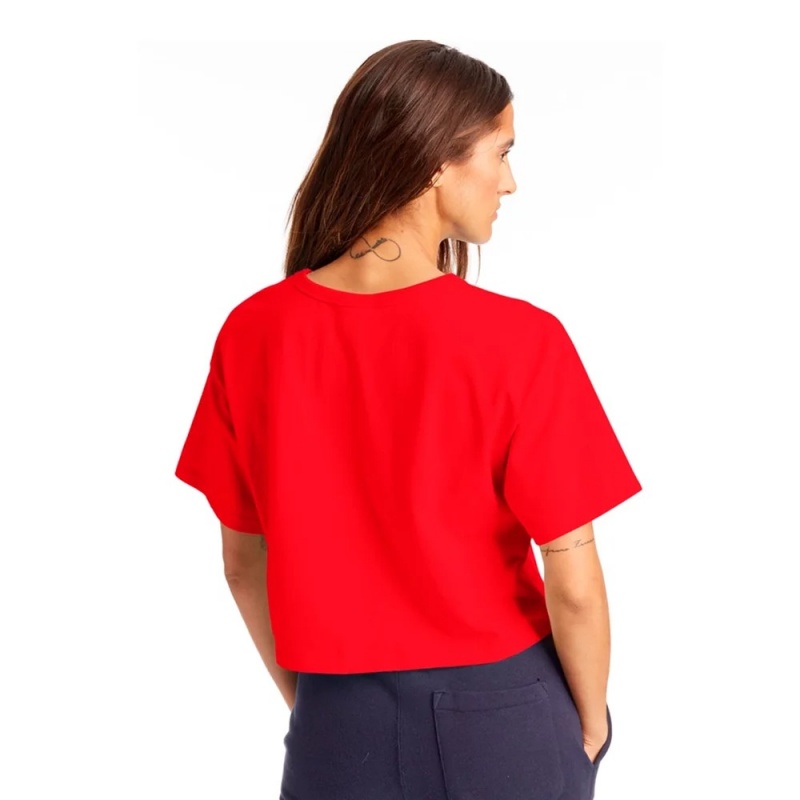 Blusa Champion Cropped Script Logo Vermelho