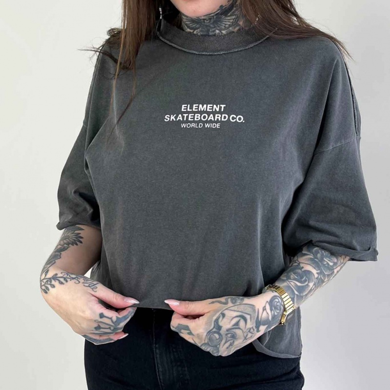 Blusa Element Cropped Skateboard Cinza