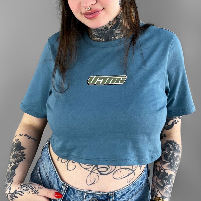 Blusa Vans Retro V Crew Crop II Azul