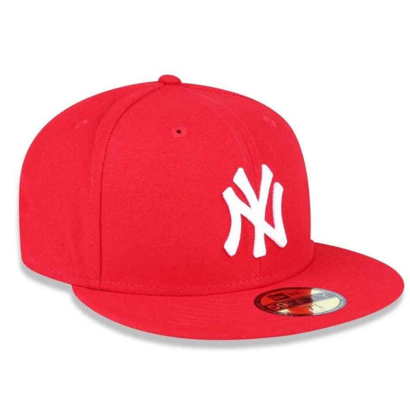 Bon New Era 5950 White On Scarlet Vermelho