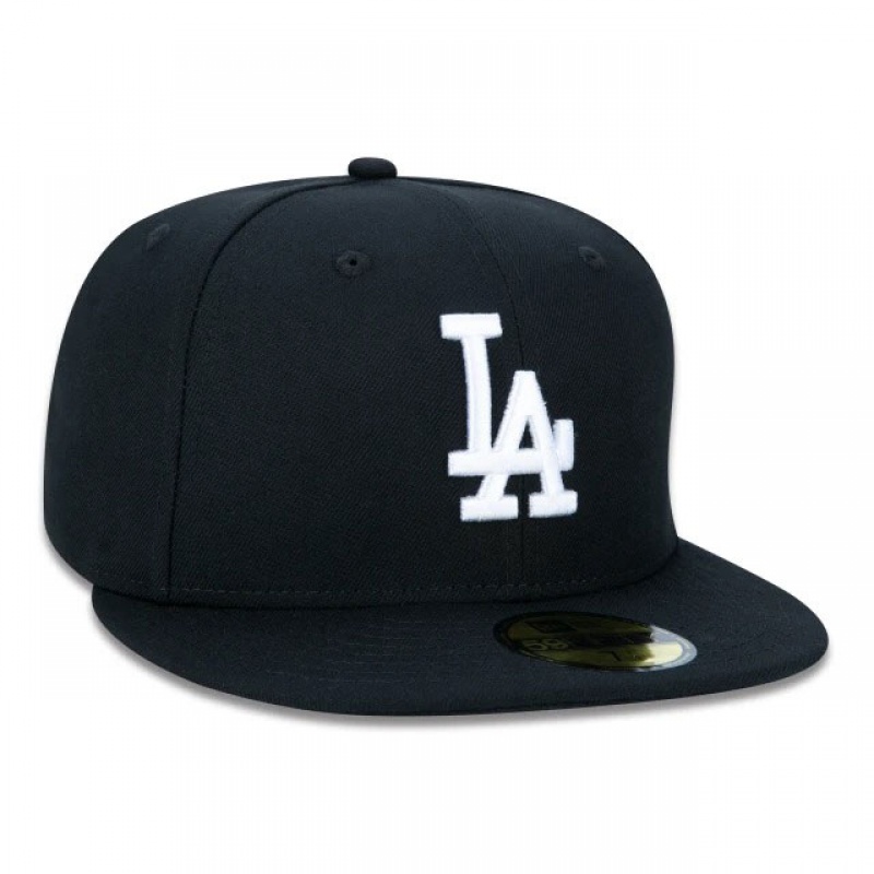 Bone New Era 5950 Los Angeles Dogers Preto