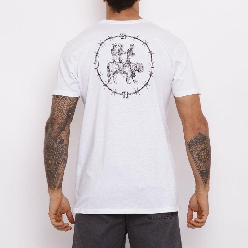 Camiseta RVCA Trs Hombres Branco