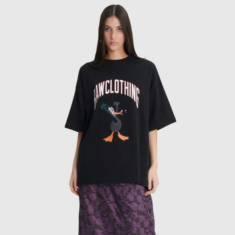 Camiseta Baw New Over Daffy x Looney Preto