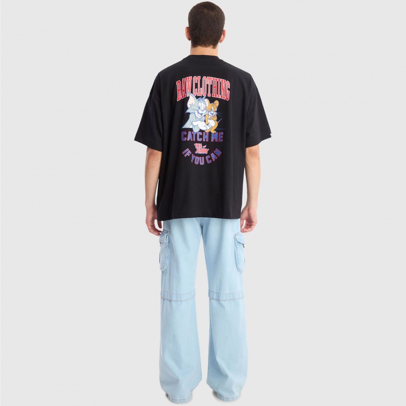 Camiseta Baw New Over Together x Tom e Jerry Preto