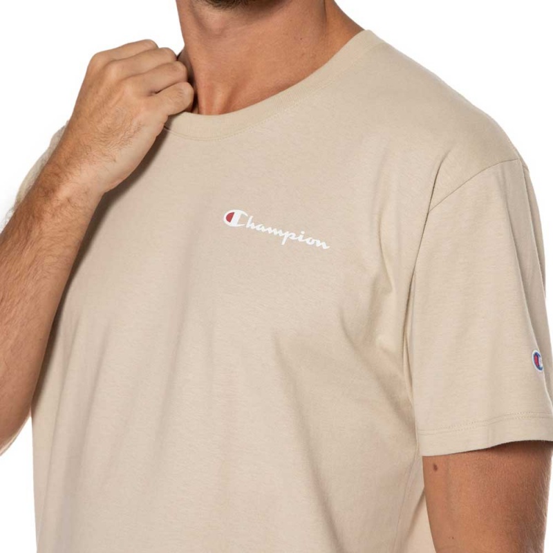 Camiseta Champion Mini Script Logo Bege