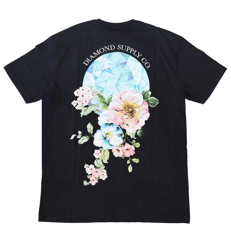 Camiseta Diamond Flowers Preto