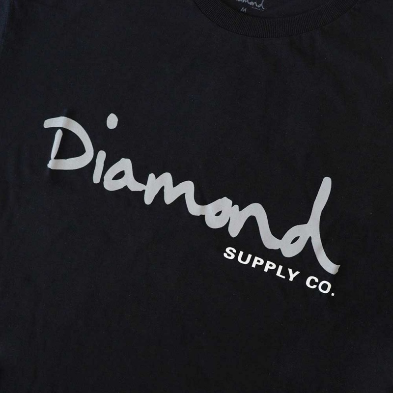 Camiseta Diamond Og Script Cinza e Preto