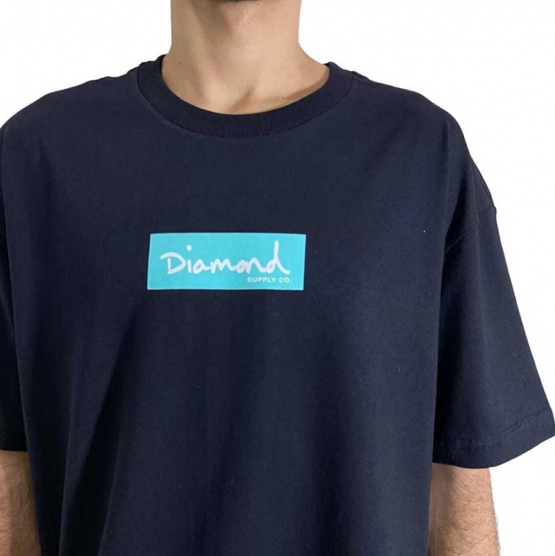 Camiseta Diamond Og Script Mini Box Logo Preto