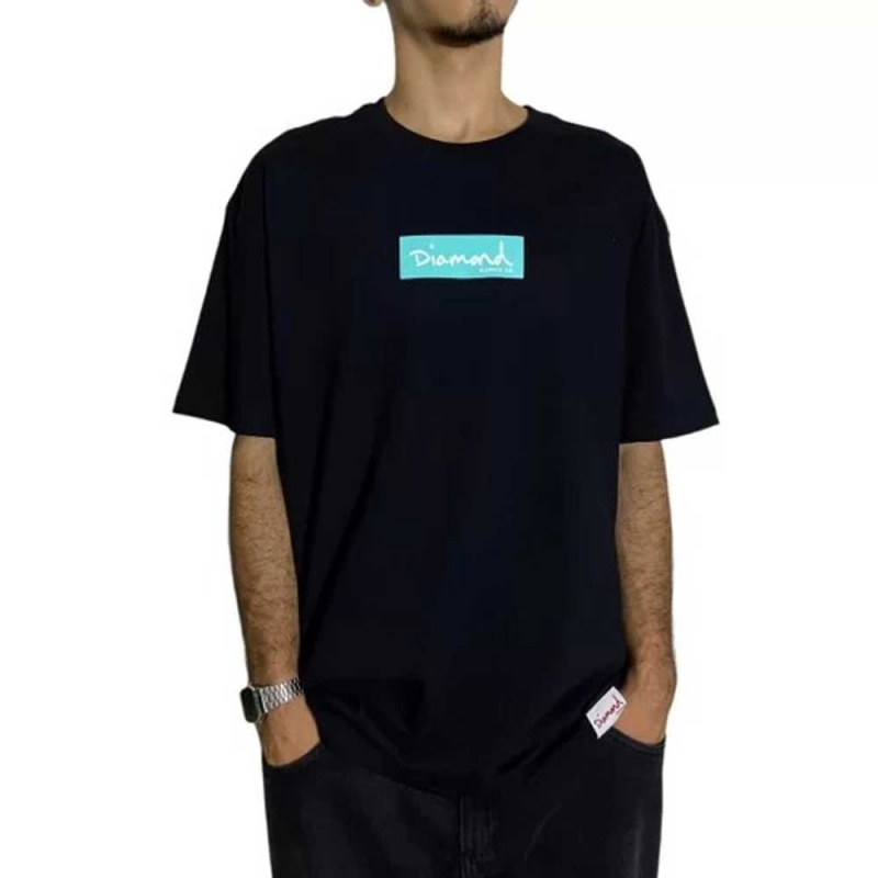 Camiseta Diamond Og Script Mini Box Logo Preto