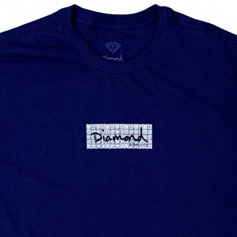 Camiseta Diamond Pave Mini Box Logo Azul