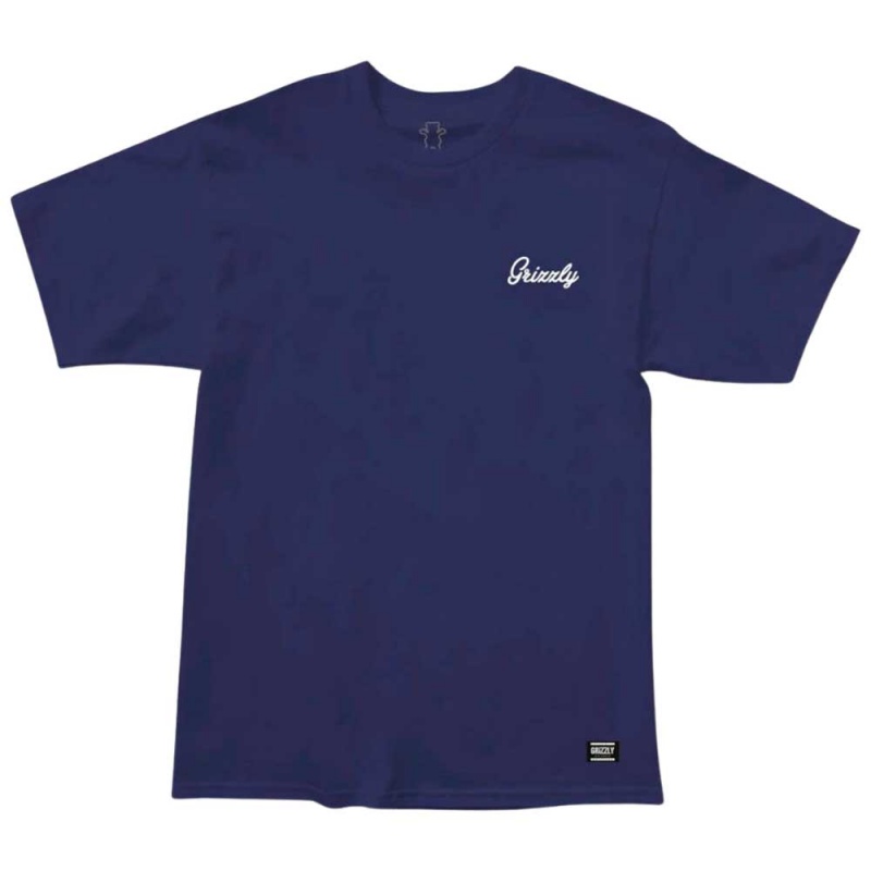 Camiseta Grizzly Mini Script Pack Azul/Branco