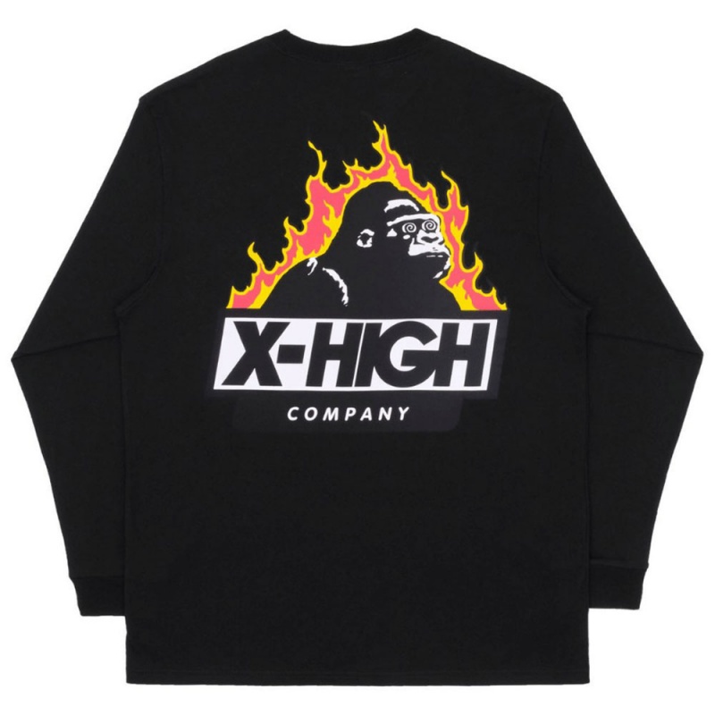 Camiseta Manga Longa High Logo X-High Preto