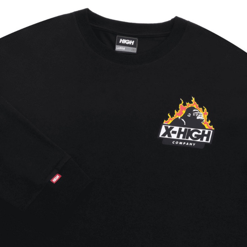 Camiseta Manga Longa High Logo X-High Preto