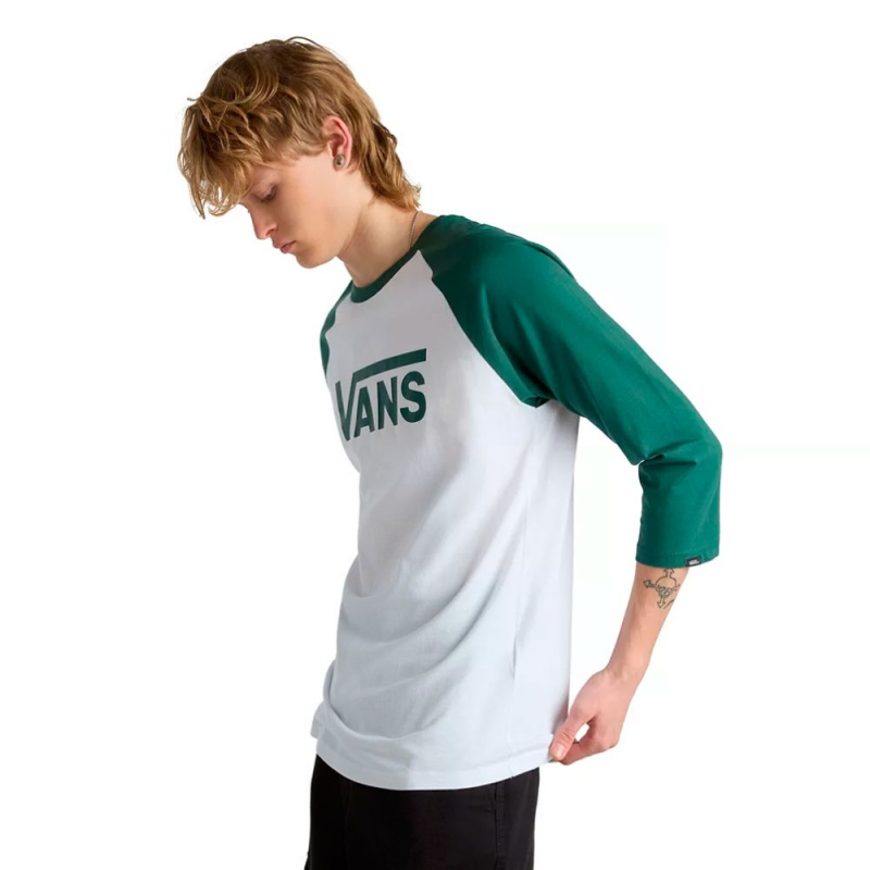 Camiseta Manga Longa Vans 3/4 Classic Raglan Branco