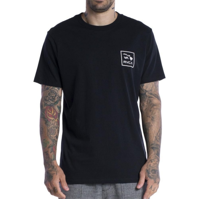 Camiseta RVCA VA Hawaii Preto