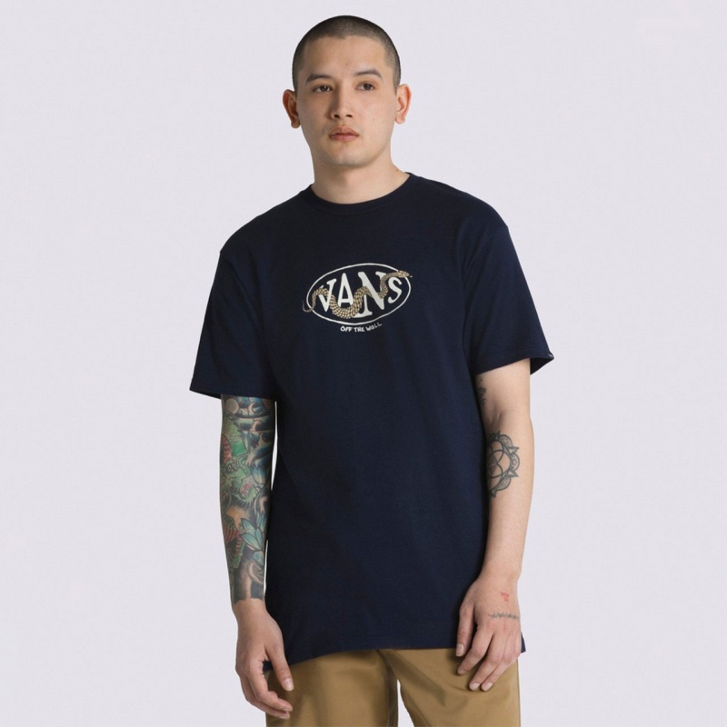 Camiseta Vans Snaked Logo Azul