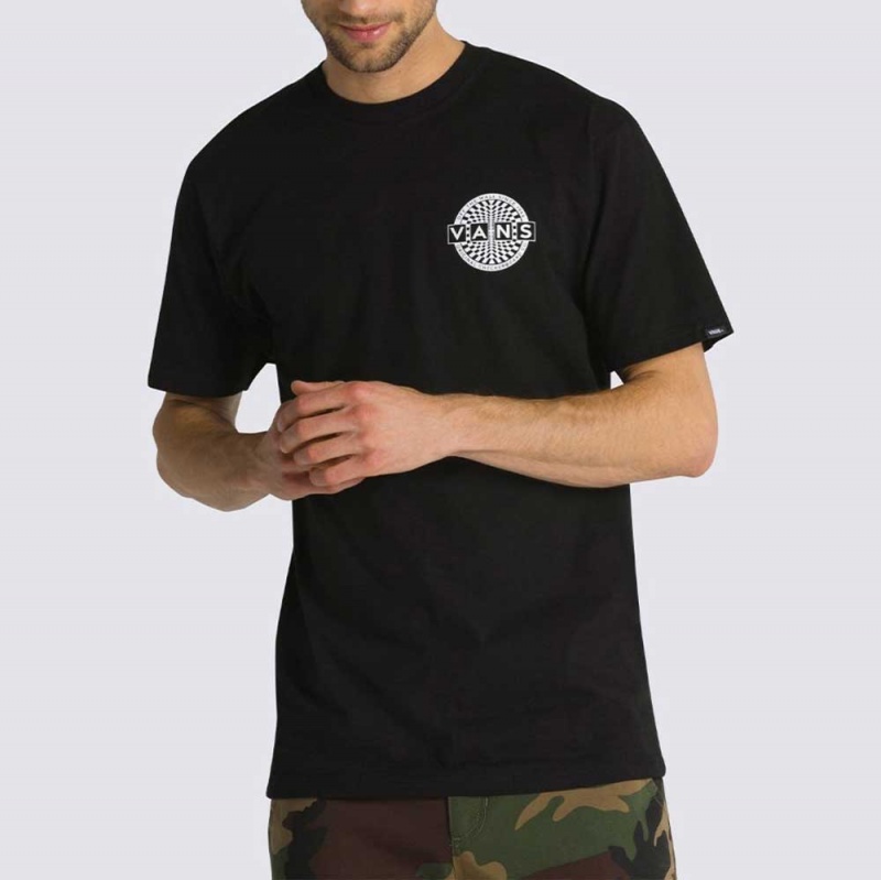 Camiseta Vans Warped Checkboard Logo Preto