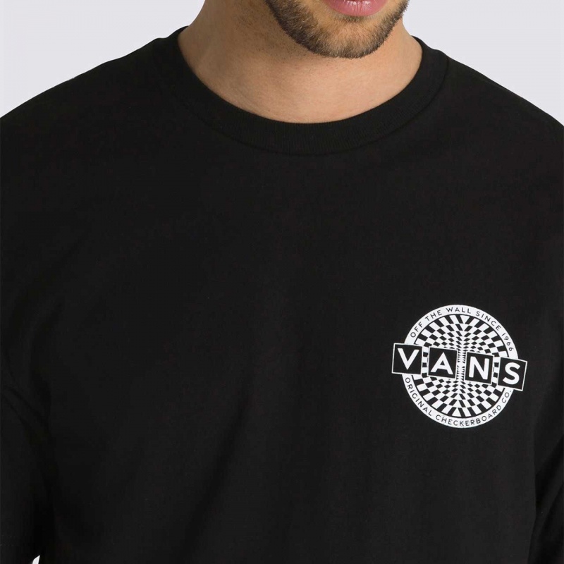 Camiseta Vans Warped Checkboard Logo Preto