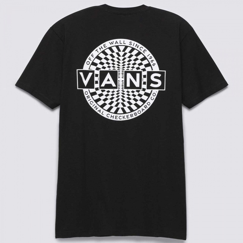 Camiseta Vans Warped Checkboard Logo Preto