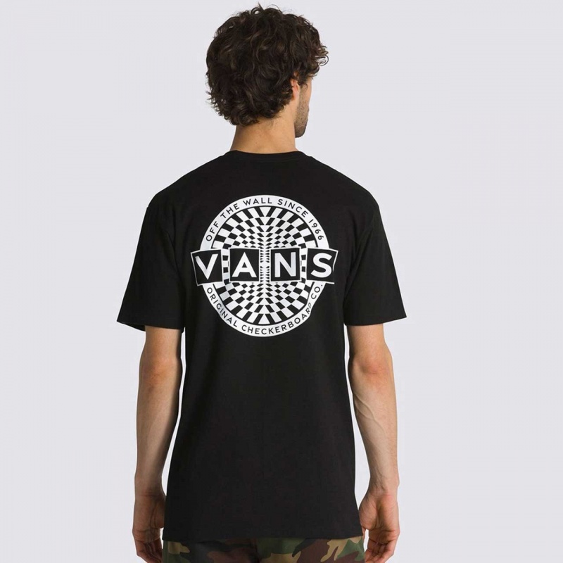 Camiseta Vans Warped Checkboard Logo Preto