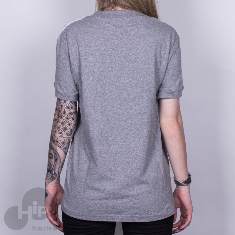 Camiseta Adidas 3 Stripes Cinza