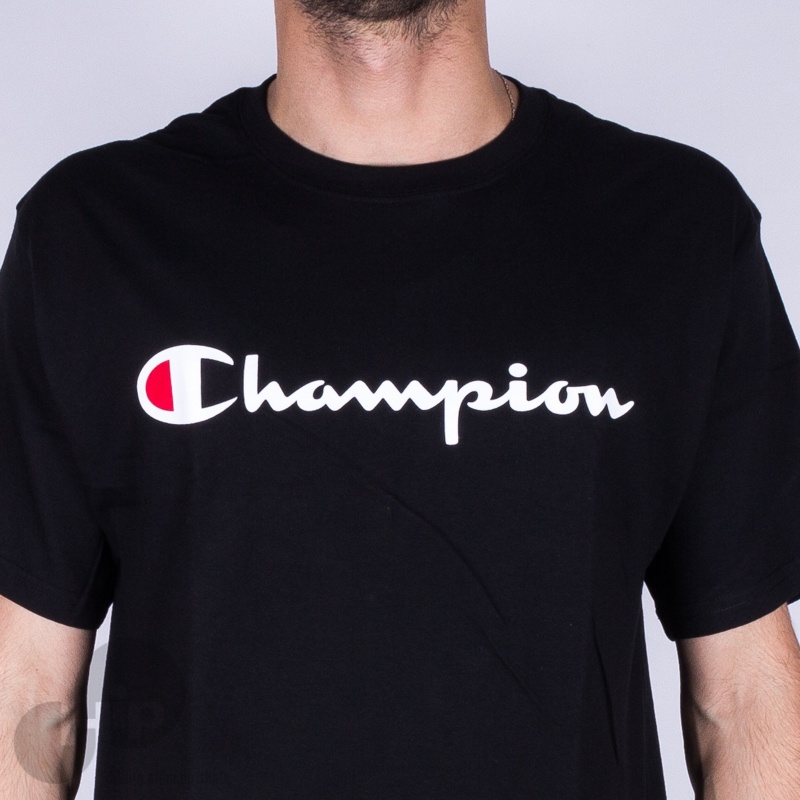 Camiseta Champion Cotton Script Logo Preta