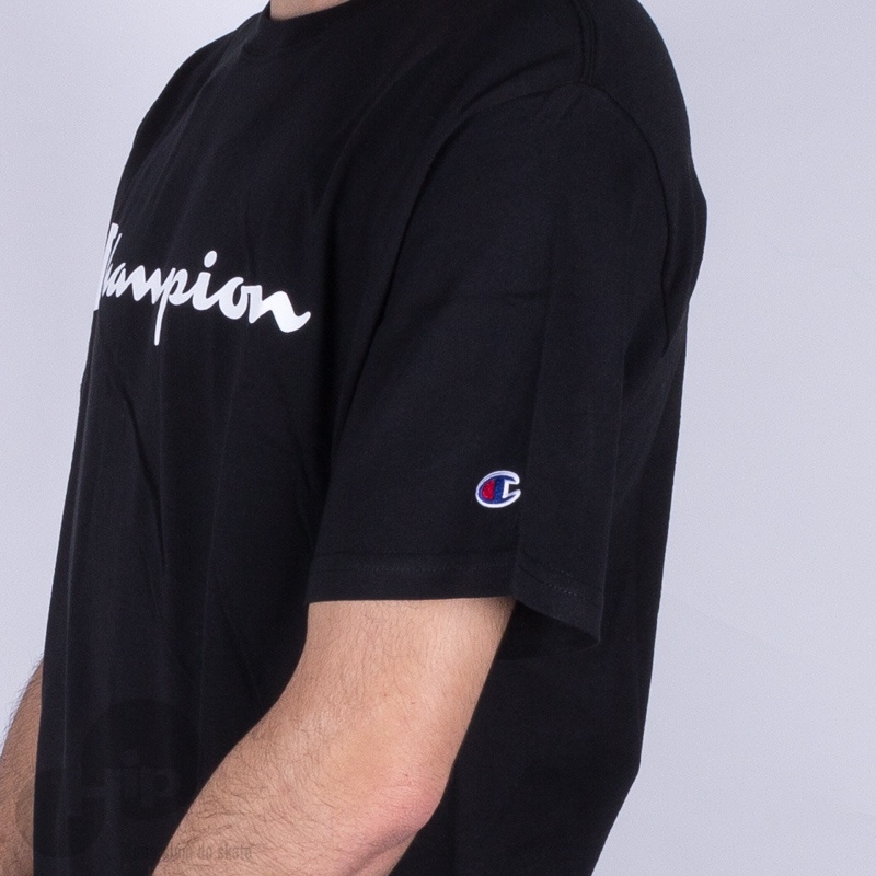 Camiseta Champion Cotton Script Logo Preta