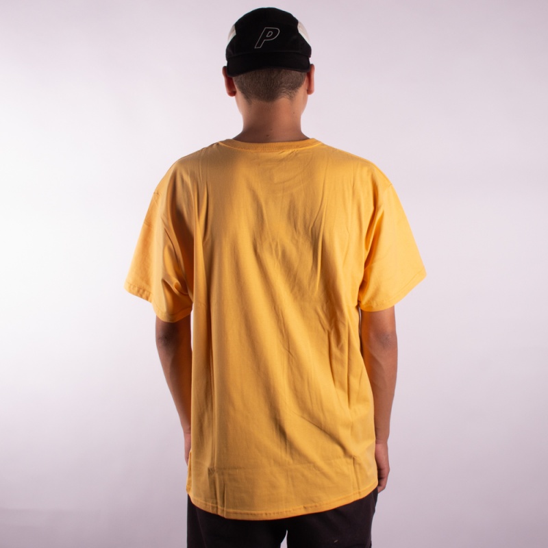 Camiseta Champion Embroidery Trad Logo Script Amarelo