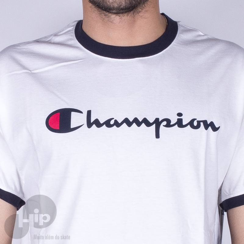 Camiseta Champion Logo Bi Color Jersey Branca