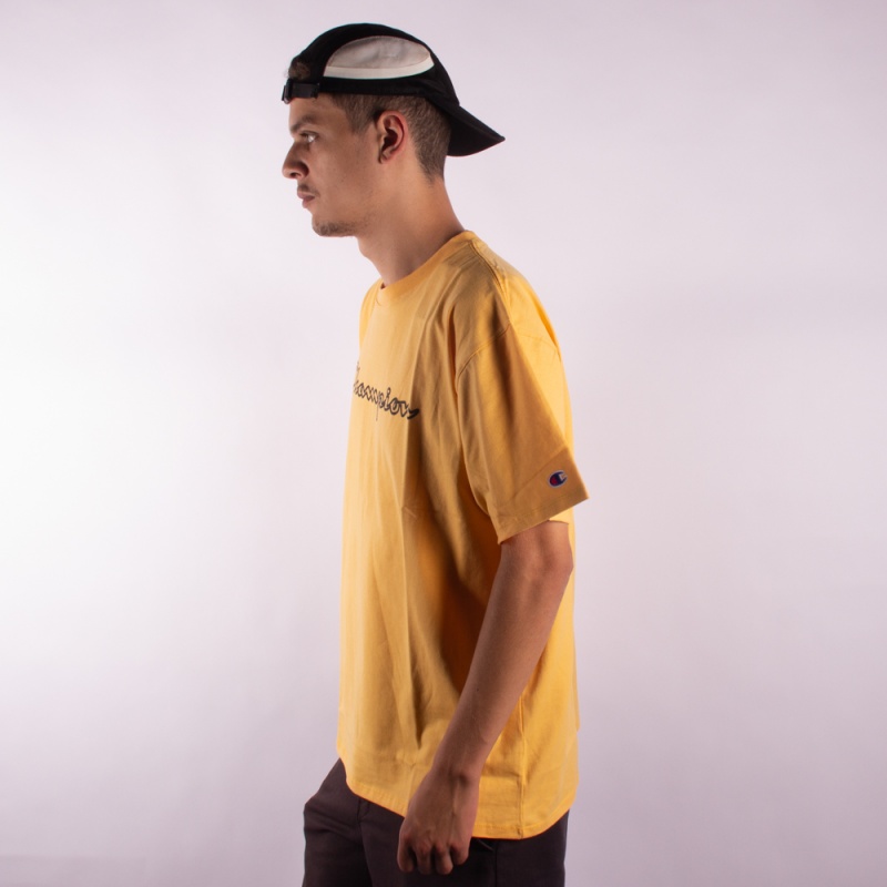 Camiseta Champion Script Logo Contour Amarelo