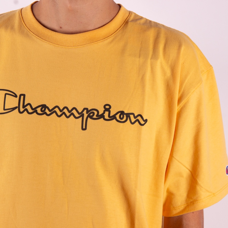Camiseta Champion Script Logo Contour Amarelo