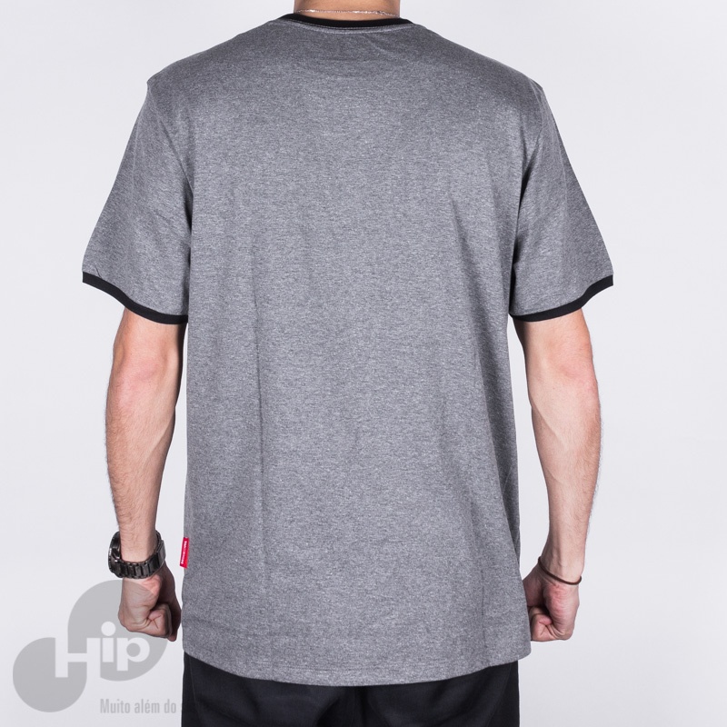 Camiseta Dc Shoes Skate Ringer Cinza Escuro