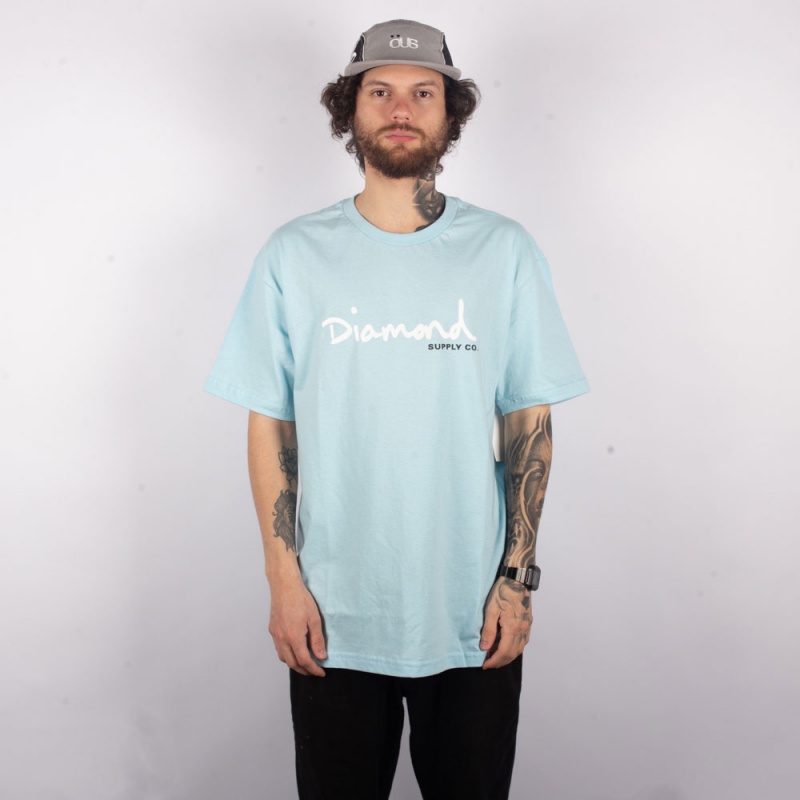 Camiseta Diamond Og Script Azul