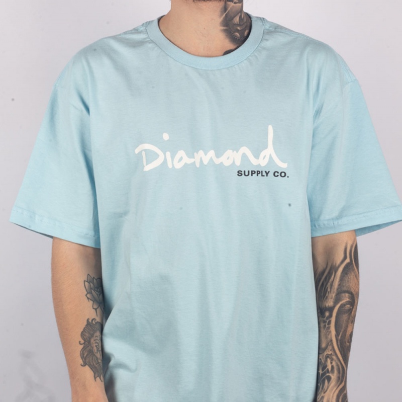 Camiseta Diamond Og Script Azul