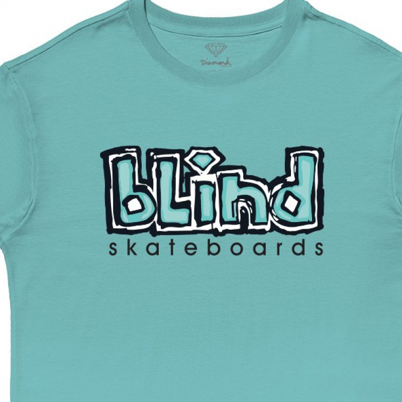 Camiseta Diamond Og x Blind Azul Claro