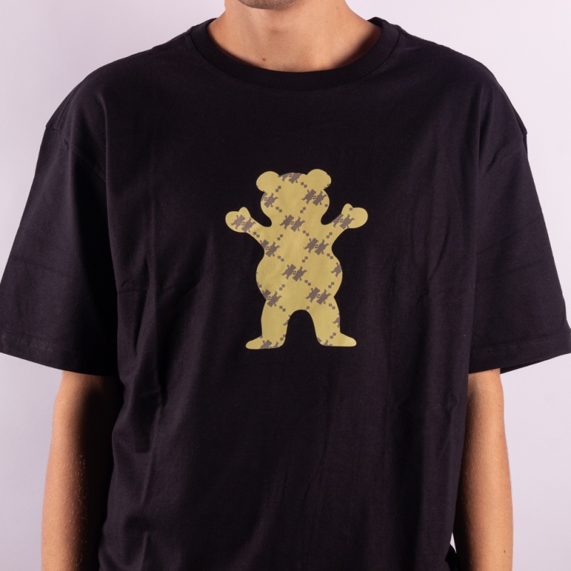 Camiseta Grizzly Lap Of Luxry Bear Preto