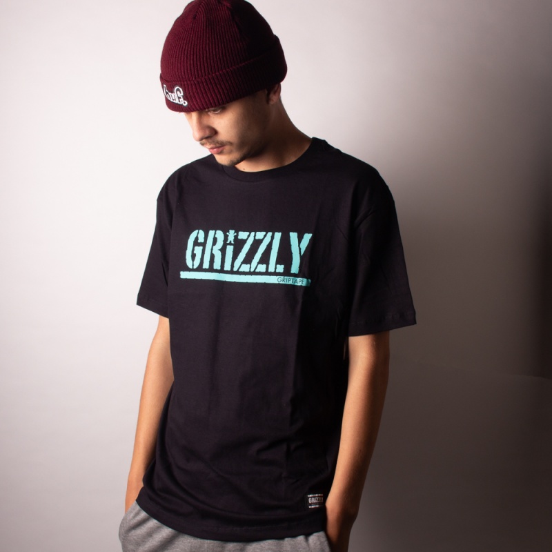 Camiseta Grizzly Stamped Large Preto