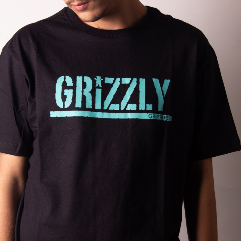 Camiseta Grizzly Stamped Large Preto