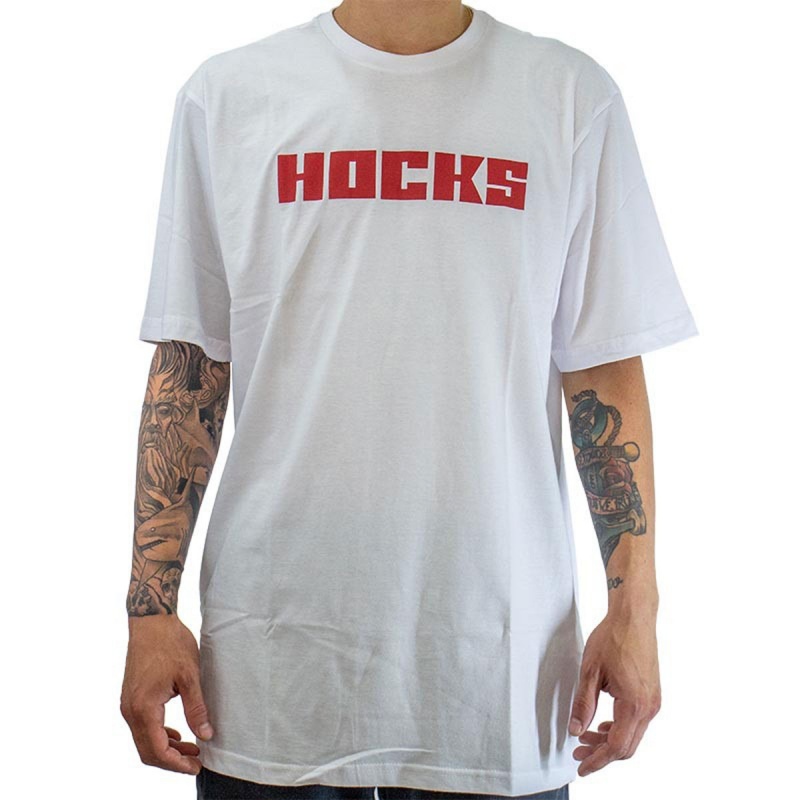 Camiseta Hocks Logo Letter Branco