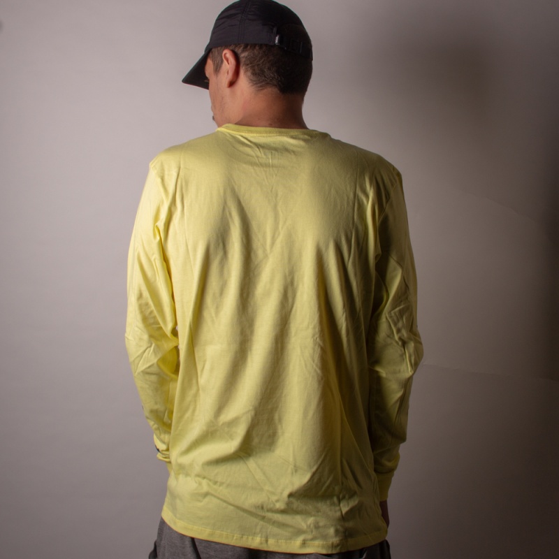 Camiseta Manga Longa Billabong Coaster Amarelo