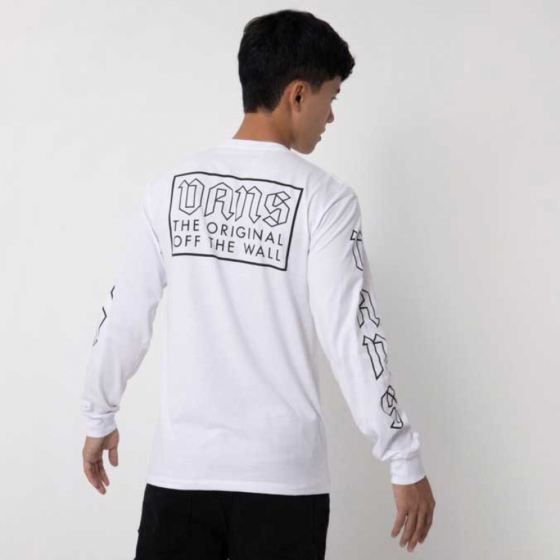 Camiseta Manga Longa Vans Boxed Up Branco